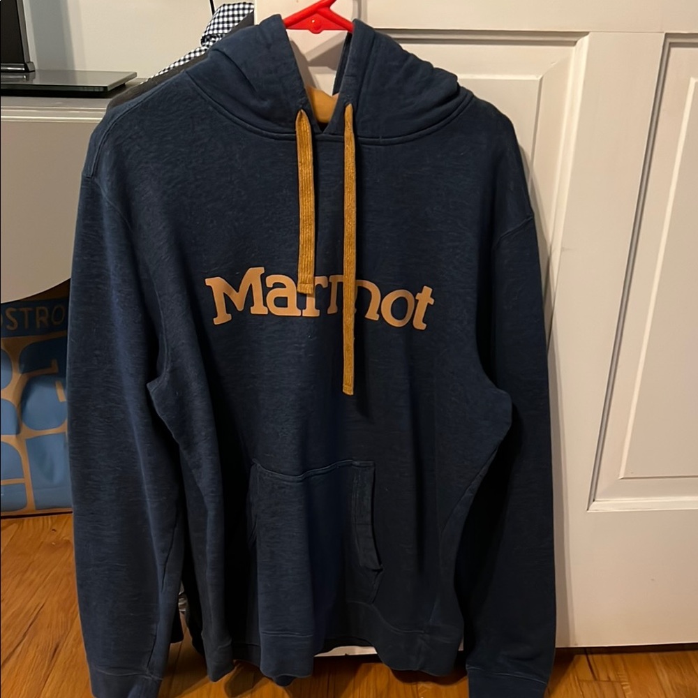 Marmot Blue Sweatshirt Hoodie Classic Athletic Wear